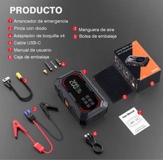 BSMOOM Arrancador Batería Coche 7500A Bomba Aire