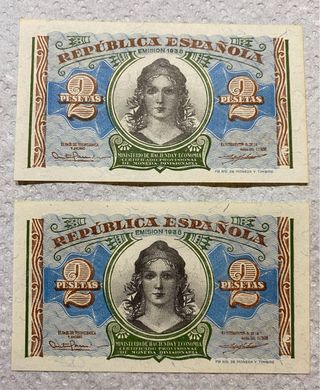 Pareja 2 Pesetas 1938 República SC