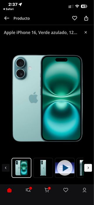 iPhone 16 128GB Verde Azulado