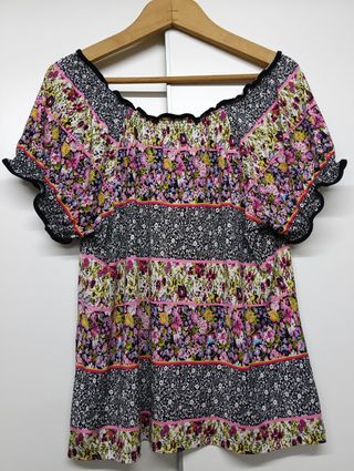 Blusa floral multicolor talla 48 Hecha en España