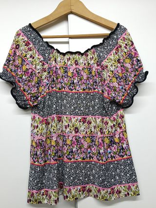 Blusa floral multicolor talla 48 Hecha en España