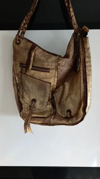 Borsa hobo Braccialini pelle dorata
