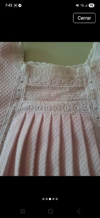 Conjunto bebé rosa con puntilla