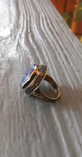 Anello sigillo afghano vintage misura 17,8 mm