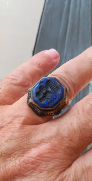 Anello sigillo afghano vintage misura 17,8 mm