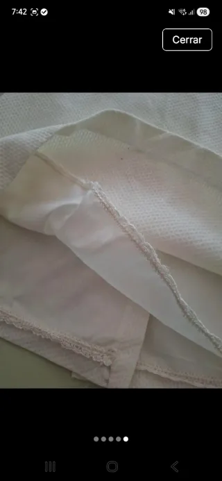 Conjunto bebé: vestido, braguita y capota