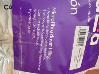 Todocama - Edredón/Relleno nórdico de Fibra antiácaros, otoño-Invierno, 300gr/m², Color Blanco (Todas Las Medidas Disponibles).