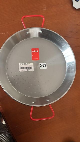 LACOR FBA_63633 Steel Pro 63633 Paellera, Acero, Negro, 32 cm