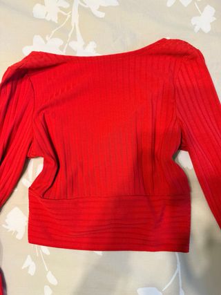 Camiseta Shein manga larga roja Talla S