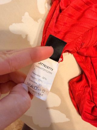 Camiseta Shein manga larga roja Talla S