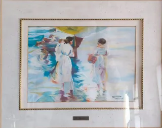 Dos cuadro abstracto acuarela de p. Ramiro