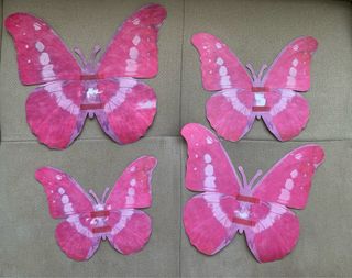 Set 4 Mariposas Decorativas Papel Rosa