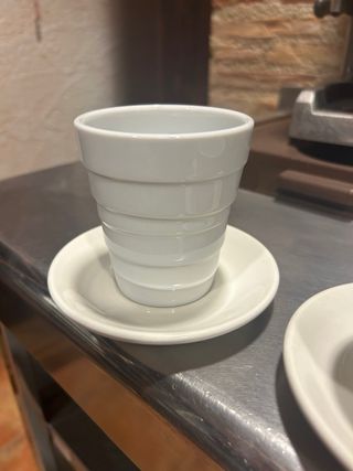 Tazas de café de porcelana blanca