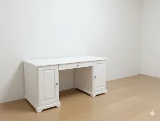 Escritorio blanco de madera