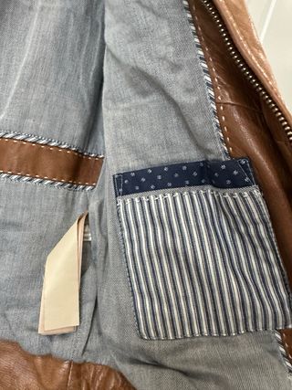 Chaqueta Piel Massimo Dutti Marrón Talla S