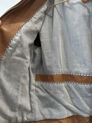 Chaqueta Piel Massimo Dutti Marrón Talla S