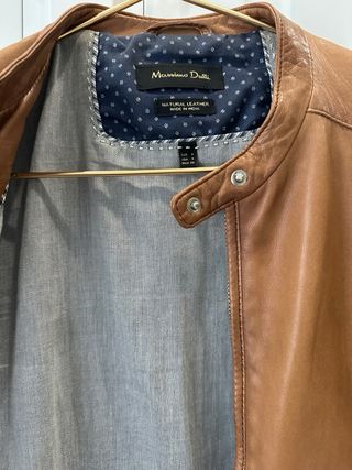 Chaqueta Piel Massimo Dutti Marrón Talla S