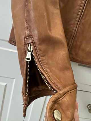 Chaqueta Piel Massimo Dutti Marrón Talla S