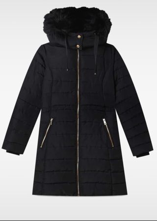 Abrigo largo acolchado negro
