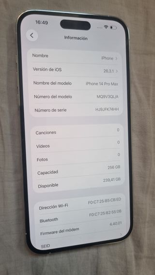 iPhone 14 Pro Max 100% Bateria 256GB