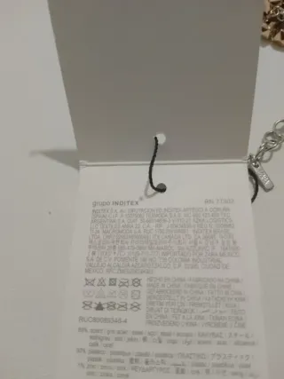 Cinturón Zara cadenas metal plata y oro t/85