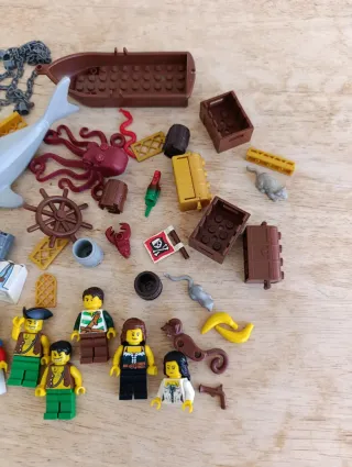 Lego 6243 piratas tiburón blanco figuras muñecos c