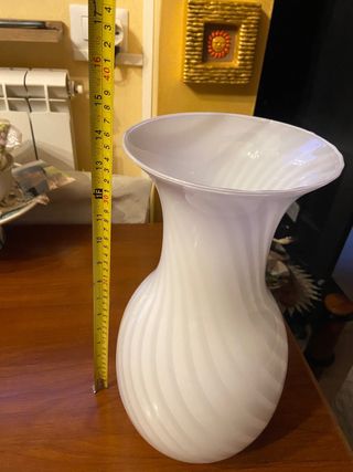 Vaso Murano in vetro bianco trasparente