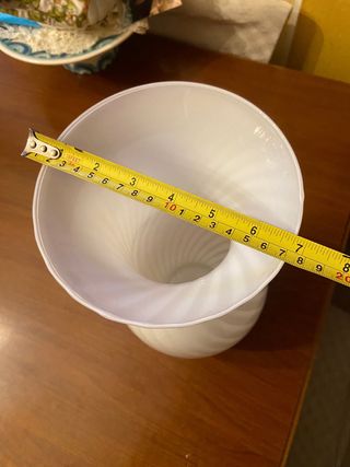 Vaso Murano in vetro bianco trasparente