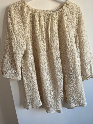 Camisa Bimba y Lola encaje beige Talla L