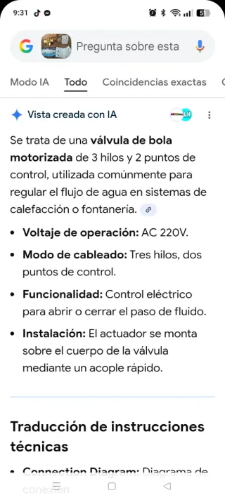 Válvula control motorizado fontanería/calefacción