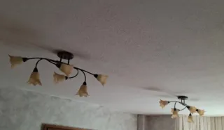 2 Lámparas de techo salón cristal y metal