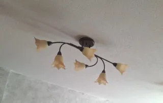 2 Lámparas de techo salón cristal y metal