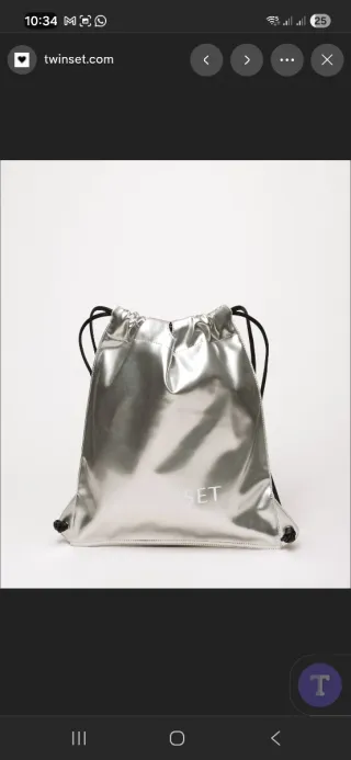 Mochila plateada Twinset Milano (80€ de valor)