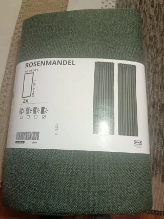 Cortinas ROSENMANDEL IKEA Verde 2x 135x300cm