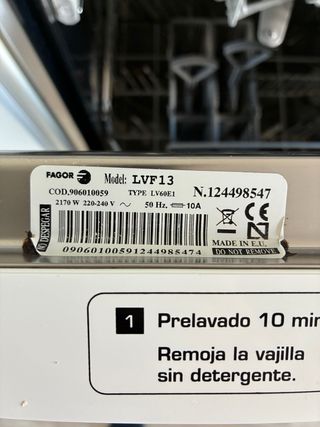 Lavavajillas Fagor LVF13