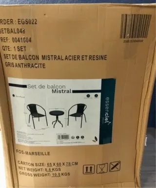 Conjunto Mesa y 2 Sillas Exterior