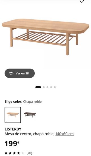 Mesa de centro chapa roble