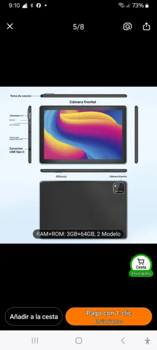 Tablet Anatel Android 15 da 10" 12GB RAM 64GB ROM