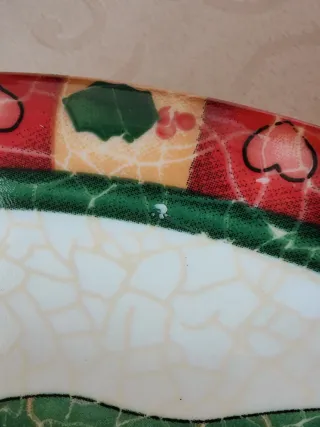 Piatto decorativo natalizio con pupazzi di neve