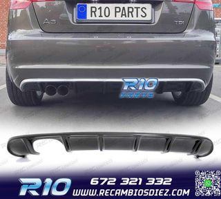 DIFUSOR AUDI A3 8PA SPORTBACK 08-12 LOOK S3 SALIDA DOBLE