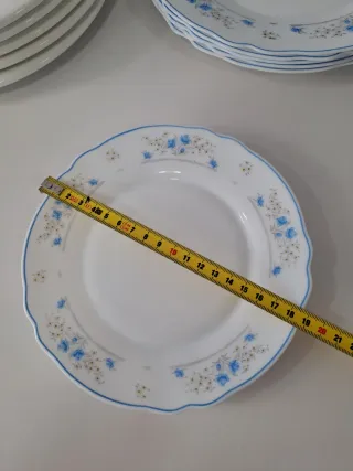Lote platos arcopal azul y blanco