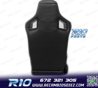 ASIENTO DEPORTIVO SEMI BAQUET ESTILO RS CUERO NEGRO SEMI PIE