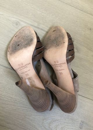 Sandalias Anthropologie ante beige, talla 36