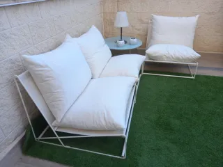 Sofá 2 plazas + Sillón Sklum Blanco