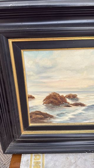 Cuadro Óleo Mar Rocas