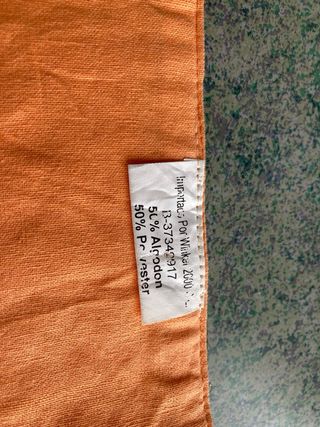 Tapete decorativo tela naranja y dorado