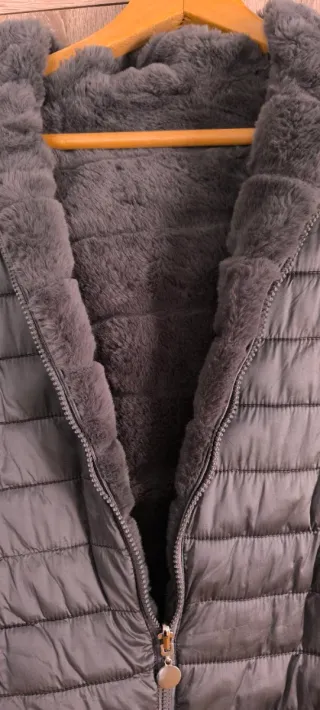 Chaleco mujer reversible gris