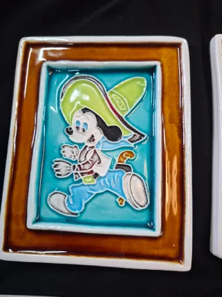 Set 4 Mattonelle Ceramica Personaggi Disney