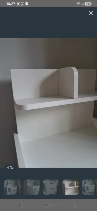 Mesita de noche de melamina blanca