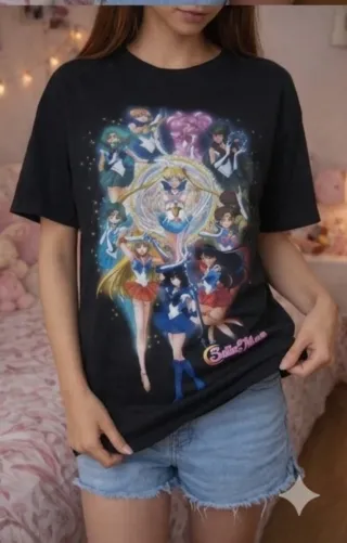 Camiseta Sailor Moon Bershka Talla XS